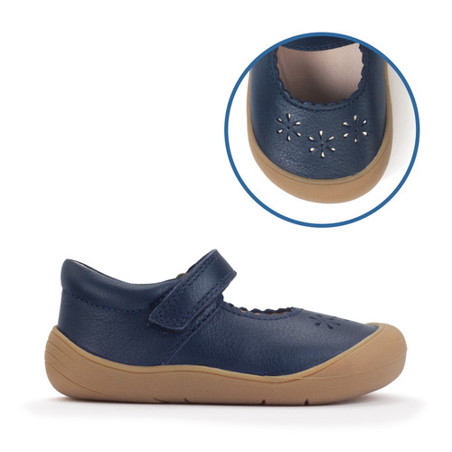 Start-Rite Eva, Navy leather girls rip-tape first walking shoes 0841_9